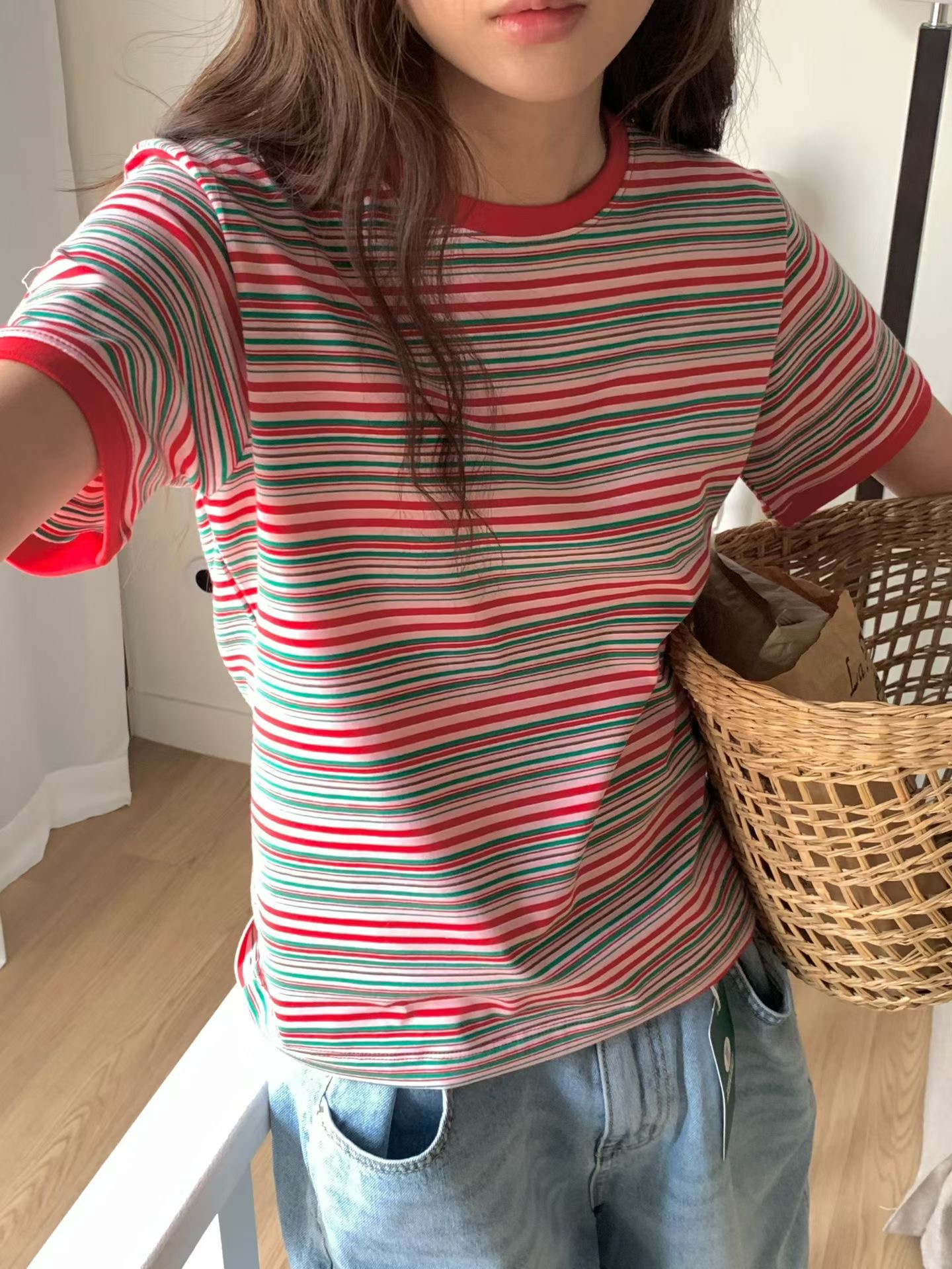 L V C韓國直郵女士新款真品人氣26春夏熱賣職業休閑T恤L_V_CT恤