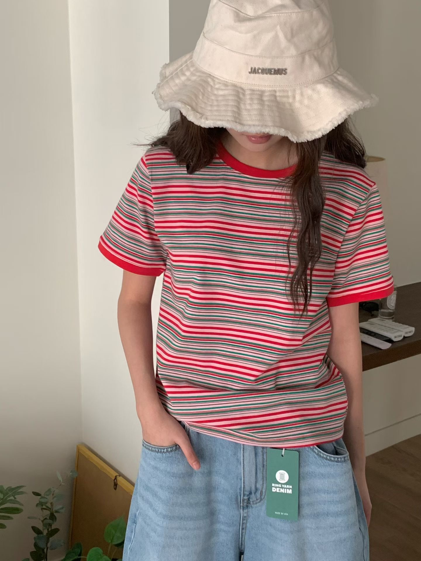 L V C韓國直郵女士新款真品人氣26春夏熱賣職業休閑T恤L_V_CT恤圖色1