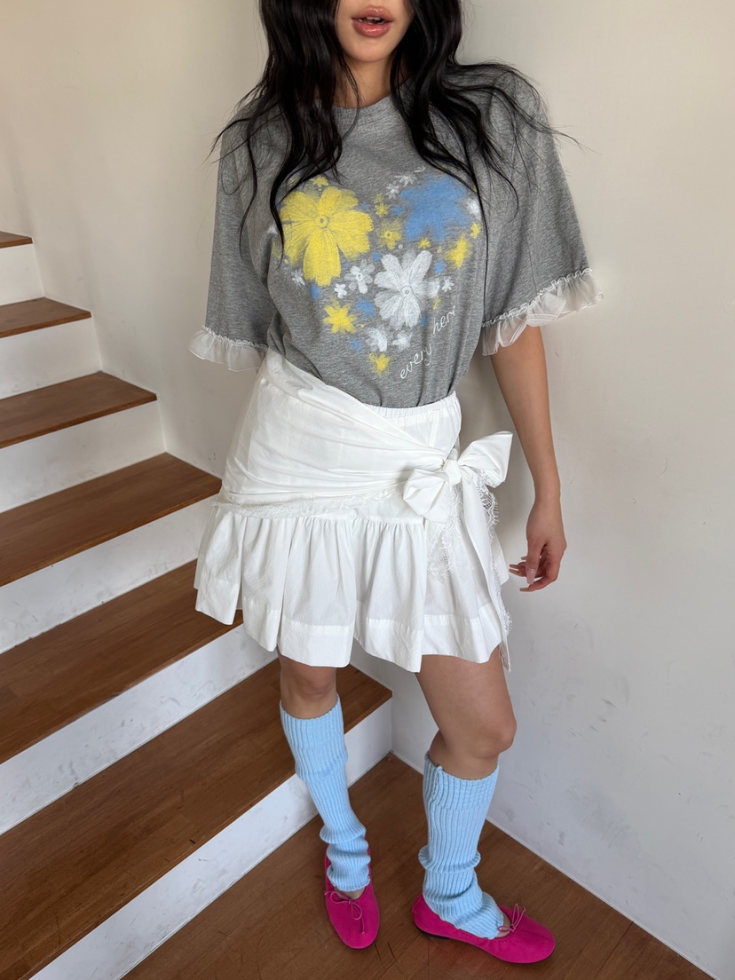 YES韓國直郵實拍女士新款熱賣推薦時尚職業26春夏短裙圍巾YES短裙