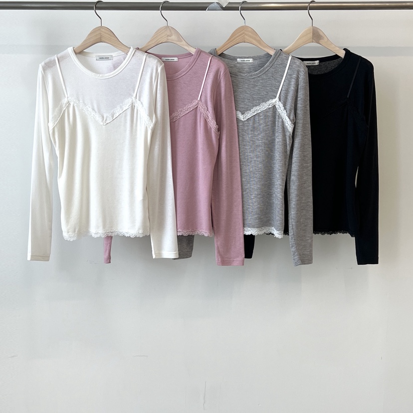 ANOTHER AVENUE韓國直郵實拍女裝新品職業長袖T恤假兩件開襟ANOTHER AVENUE長袖T恤