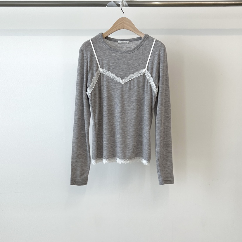 ANOTHER AVENUE韓國直郵實拍女裝新品職業長袖T恤假兩件開襟ANOTHER AVENUE長袖T恤圖色1