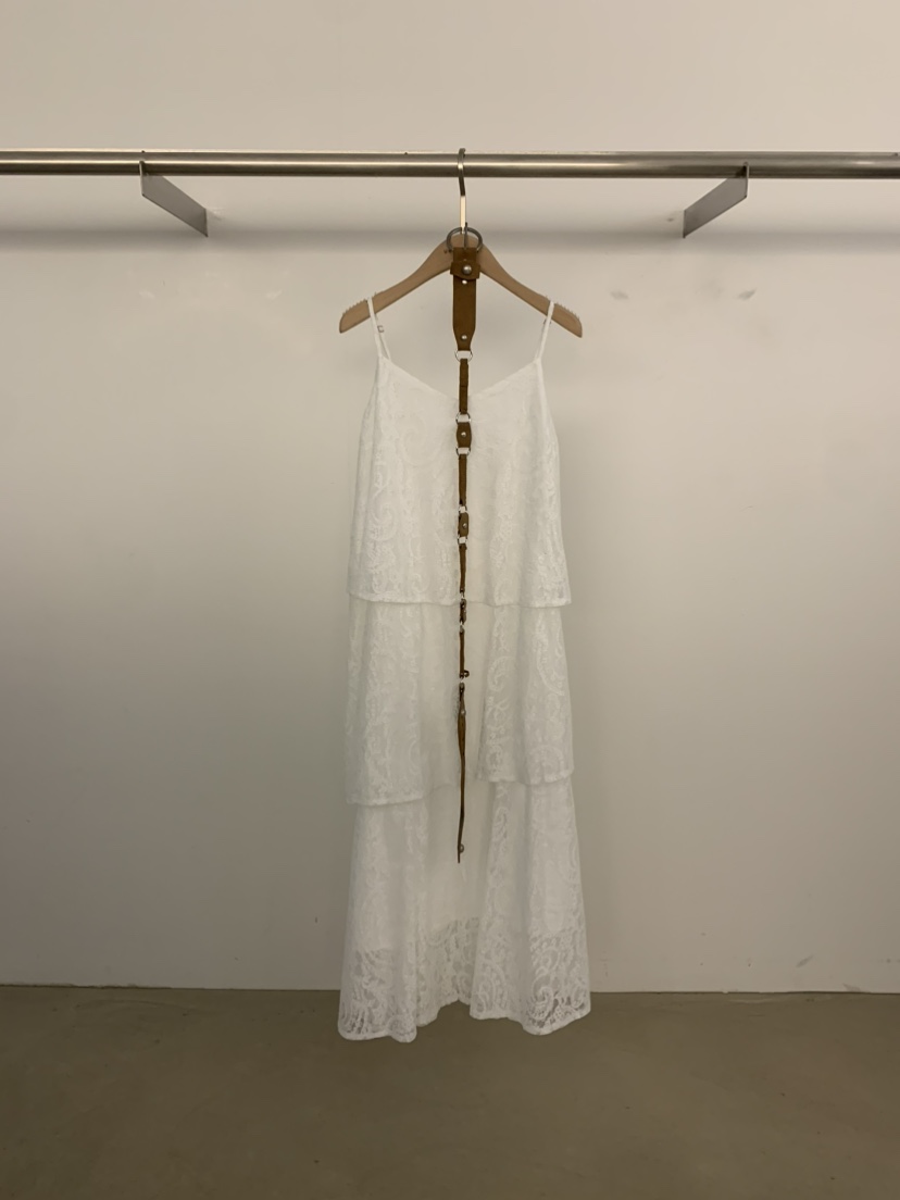 UNDER KEY韓國東大門代購女裝新款休閑連衣裙含腰帶蕾絲UNDER KEY連衣裙