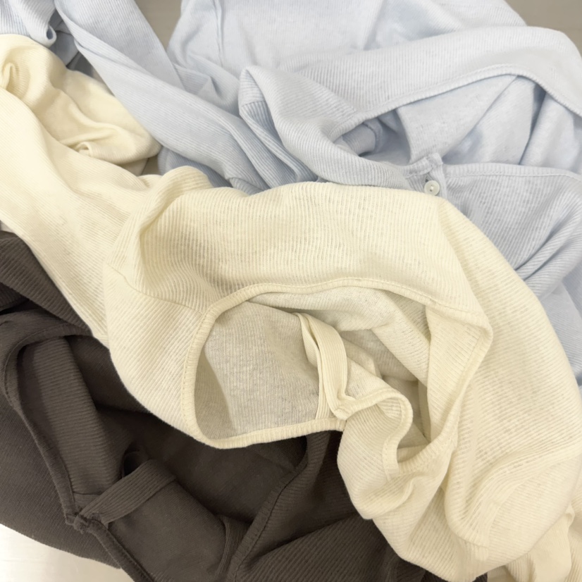 RIVER韓國直郵實拍女裝新款推薦休閑時尚長袖T恤棉質開衫WATER/RIVER長袖T恤