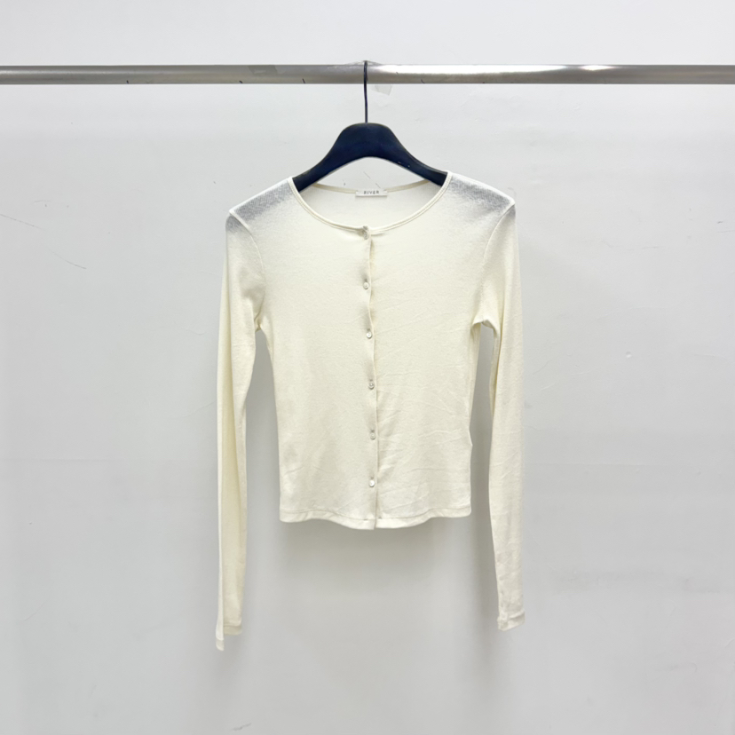 RIVER韓國直郵實拍女裝新款推薦休閑時尚長袖T恤棉質開衫WATER/RIVER長袖T恤圖色2