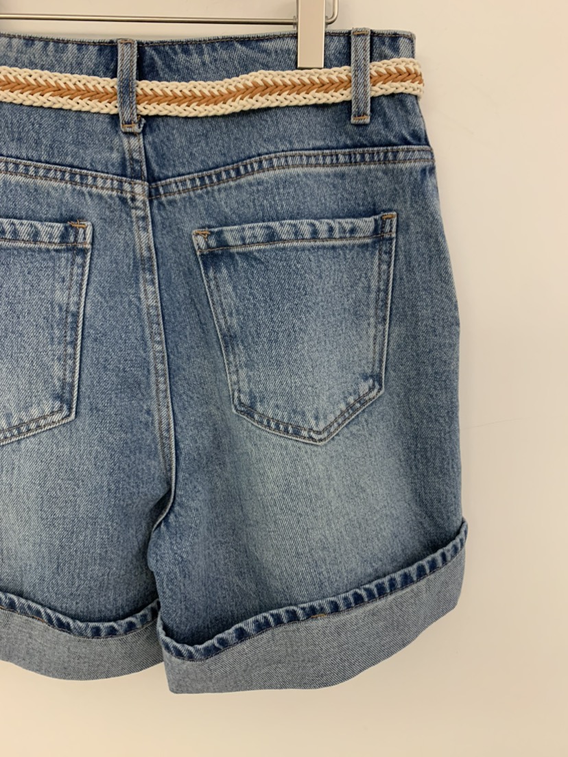 UNDER KEY韓國東大門代購女士新品休閑熱賣短褲含腰帶系帶UNDER KEY短褲