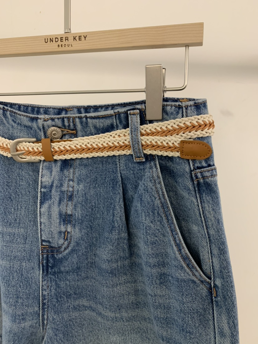 UNDER KEY韓國東大門代購女士新品休閑熱賣短褲含腰帶系帶UNDER KEY短褲