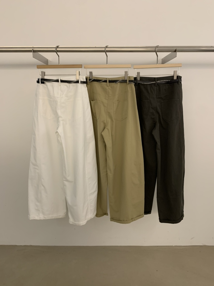 UNDER KEY韓國東大門代購女士新品26春夏休閑褲含腰帶系帶UNDER KEY休閑褲