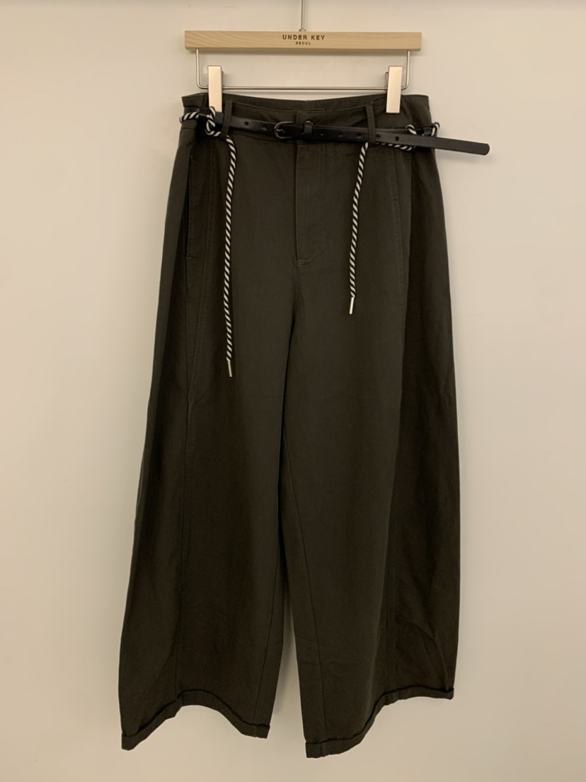 UNDER KEY韓國東大門代購女士新品26春夏休閑褲含腰帶系帶UNDER KEY休閑褲圖色2