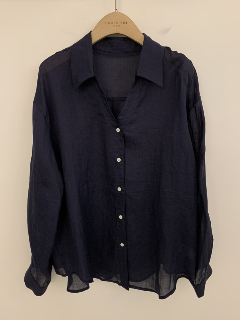 UNDER KEY韓國東大門代購女裝新款人氣襯衫蕾絲衫亞麻布UNDER KEY襯衫/蕾絲衫圖色2