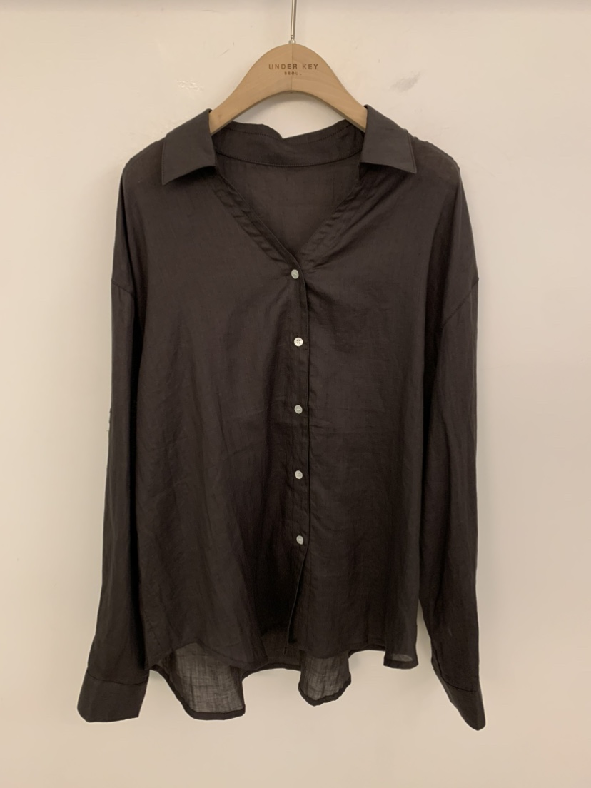 UNDER KEY韓國東大門代購女裝新款人氣襯衫蕾絲衫亞麻布UNDER KEY襯衫/蕾絲衫圖色3