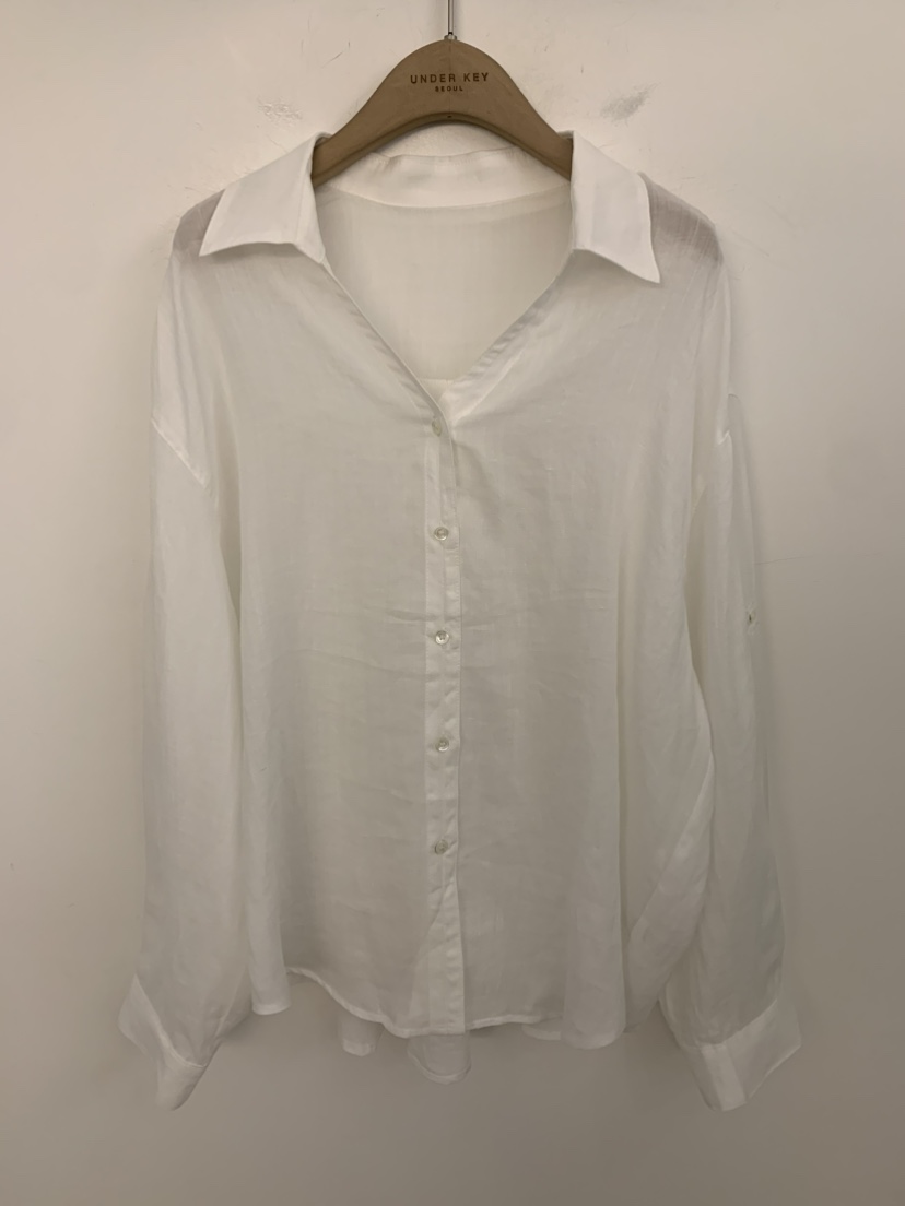 UNDER KEY韓國東大門代購女裝新款人氣襯衫蕾絲衫亞麻布UNDER KEY襯衫/蕾絲衫圖色4