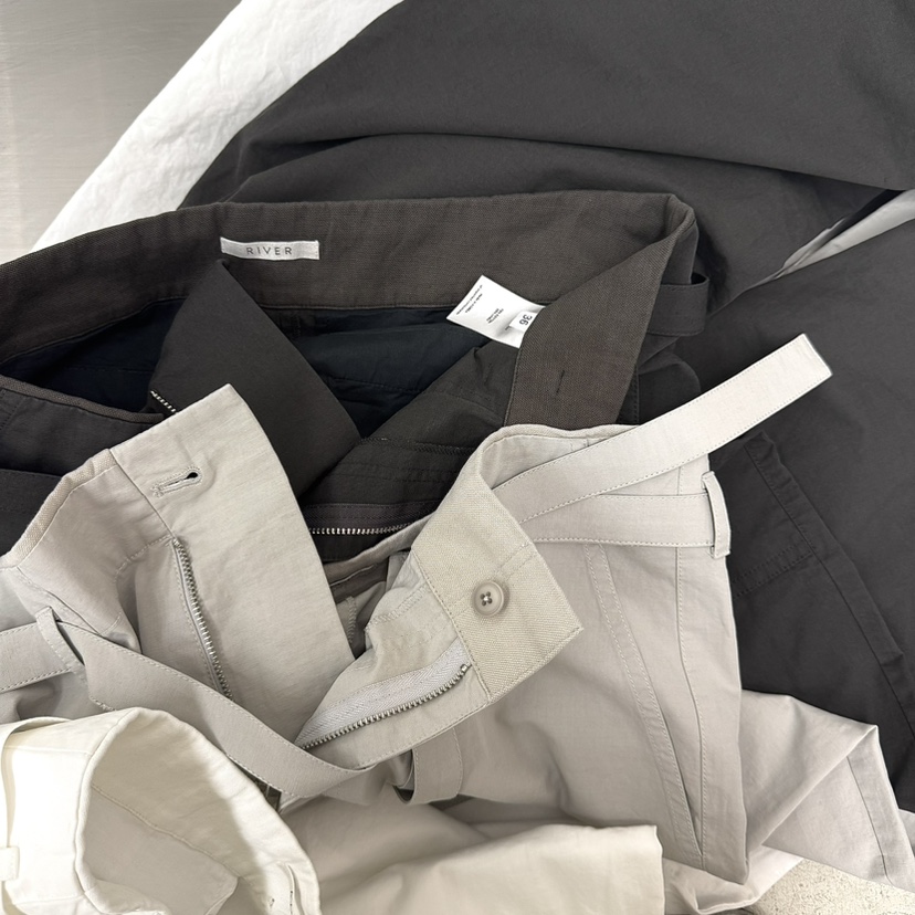 RIVER韓國直郵實拍女士新品熱賣休閑推薦人氣休閑褲含腰帶WATER/RIVER休閑褲