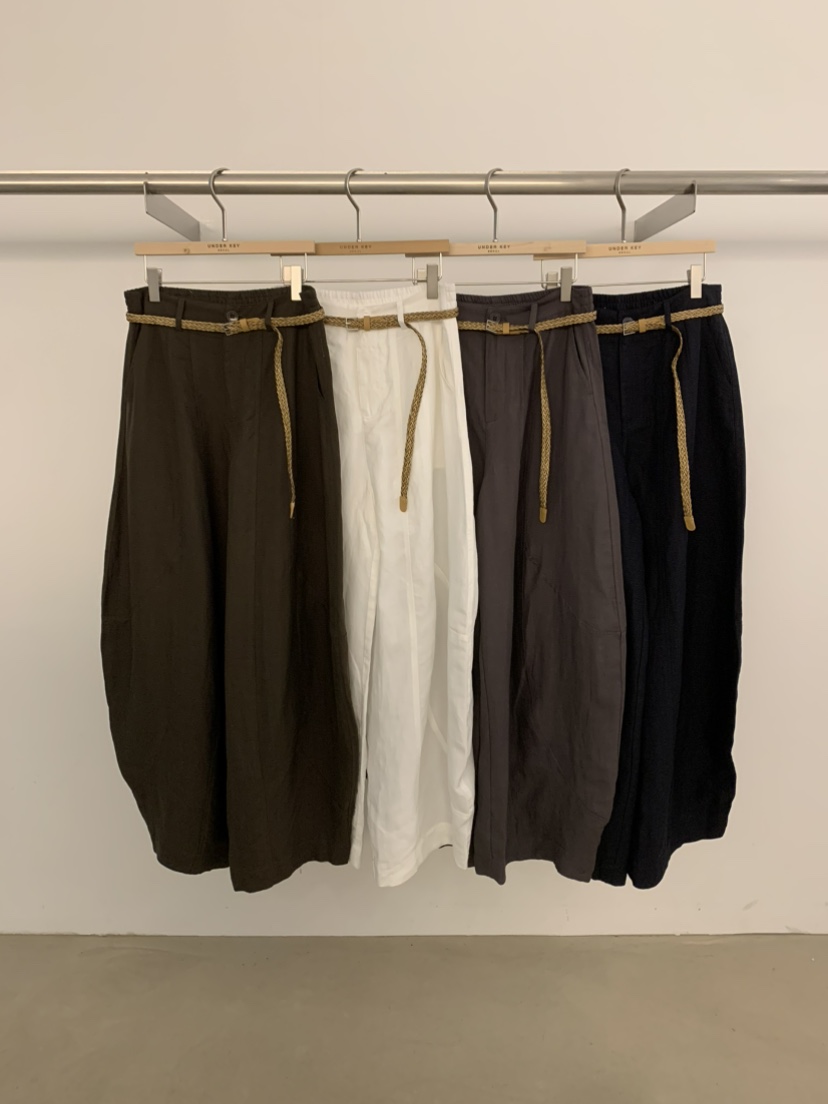 UNDER KEY韓國東大門直郵女士新品熱賣時尚休閑褲含腰帶UNDER KEY休閑褲