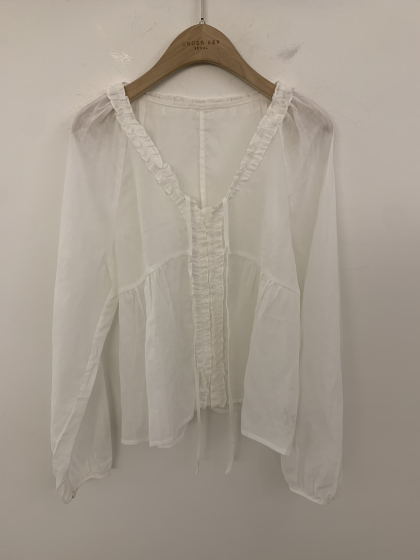 UNDER KEY韓國東大門直郵女士新款時尚襯衫蕾絲衫亞麻布UNDER KEY襯衫/蕾絲衫圖色3
