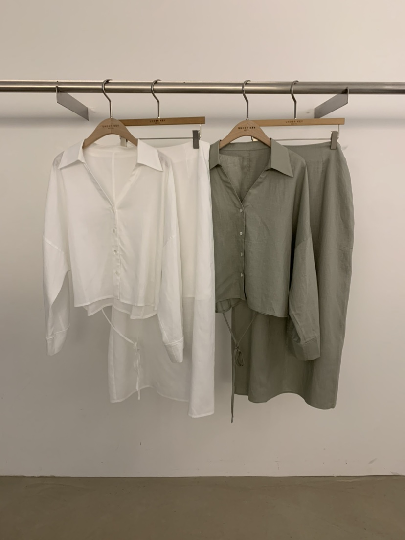 UNDER KEY韓國代購女裝新款休閑推薦時尚熱賣套裝亞麻布UNDER KEY套裝