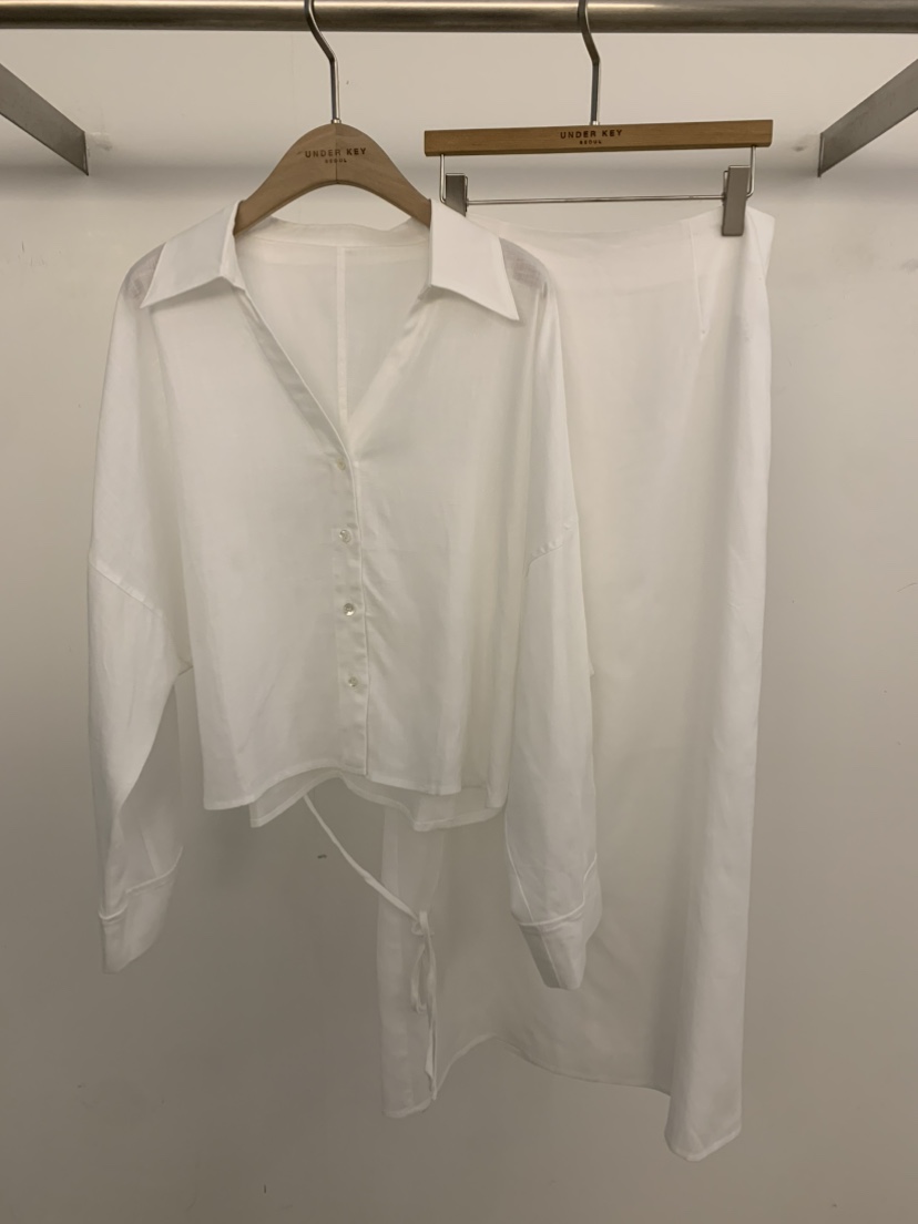 UNDER KEY韓國代購女裝新款休閑推薦時尚熱賣套裝亞麻布UNDER KEY套裝圖色2