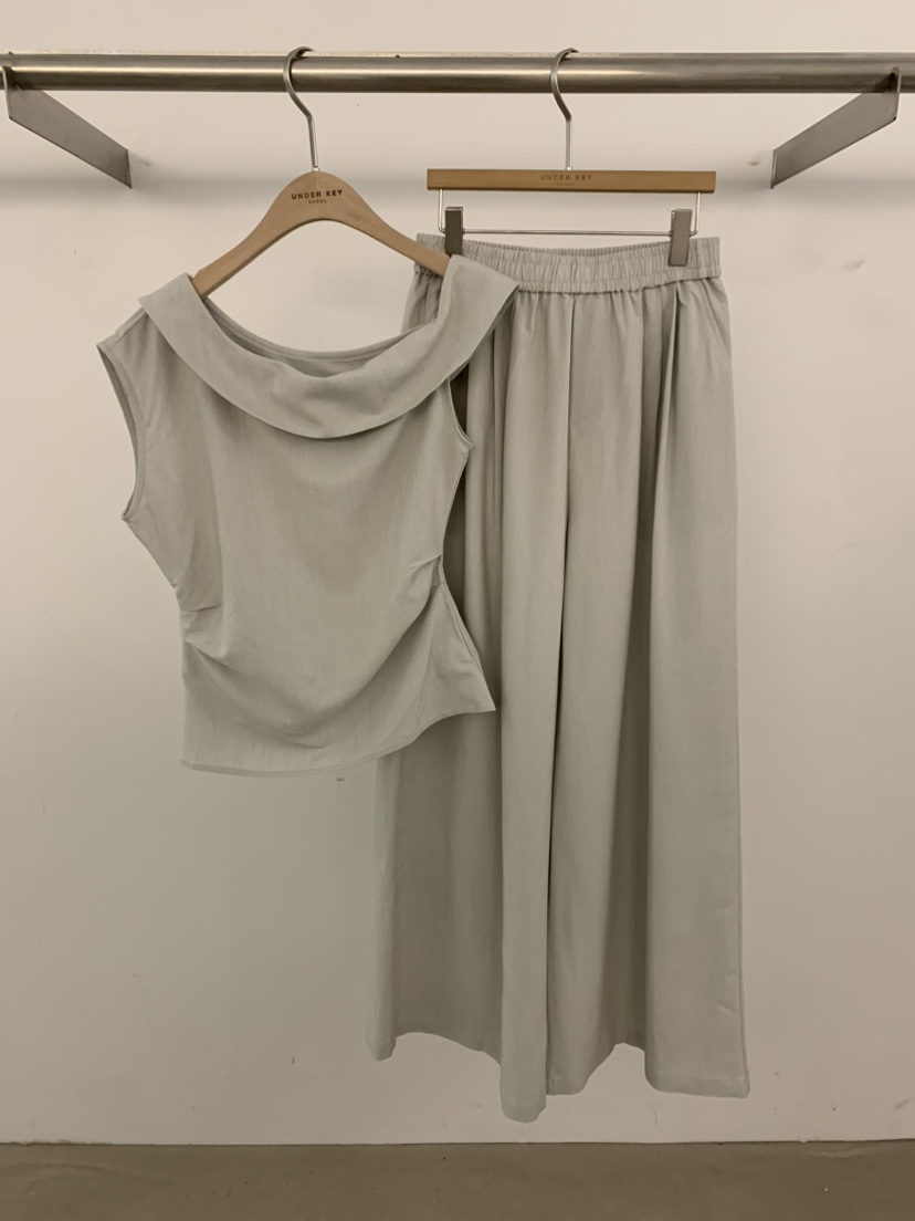 UNDER KEY韓國東大門直郵女裝新品休閑時尚人氣套裝亞麻UNDER KEY套裝圖色1