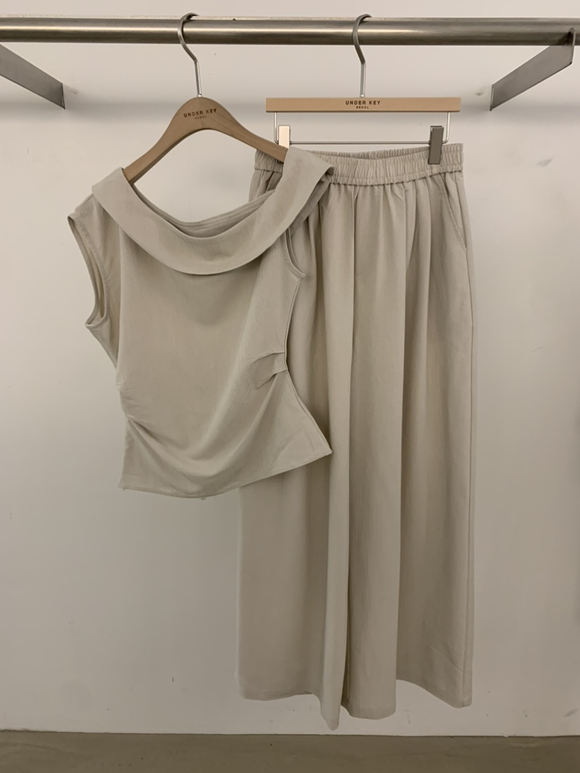 UNDER KEY韓國東大門直郵女裝新品休閑時尚人氣套裝亞麻UNDER KEY套裝圖色3