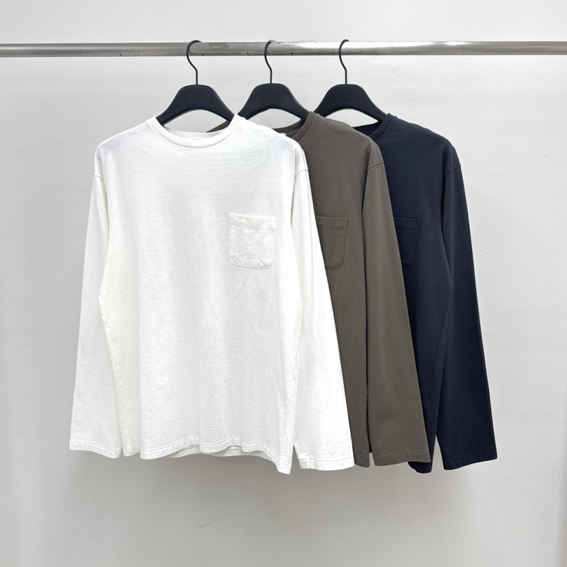 RIVER韓國東大門代購女士新品人氣職業熱賣26春夏長袖T恤口袋WATER/RIVER長袖T恤