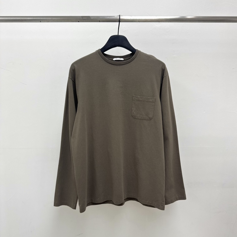 RIVER韓國東大門代購女士新品人氣職業熱賣26春夏長袖T恤口袋WATER/RIVER長袖T恤圖色2