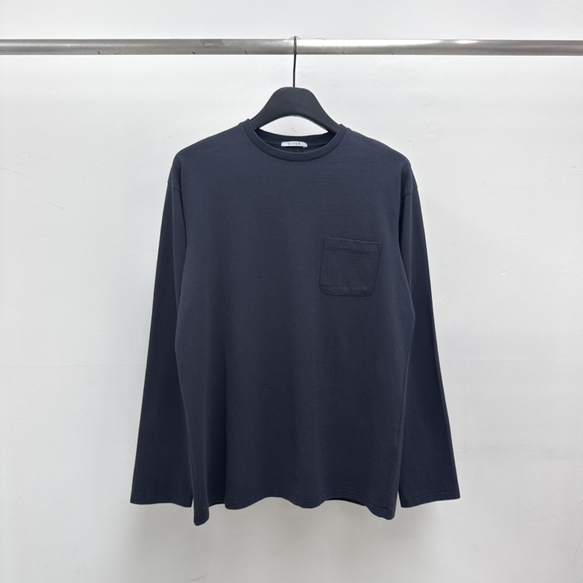 RIVER韓國東大門代購女士新品人氣職業熱賣26春夏長袖T恤口袋WATER/RIVER長袖T恤圖色3