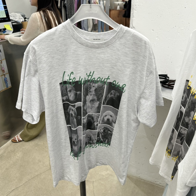 HELVETICA韓國直郵女裝新款26春夏推薦人氣休閑熱賣時尚T恤HELVETICAT恤圖色2灰白色