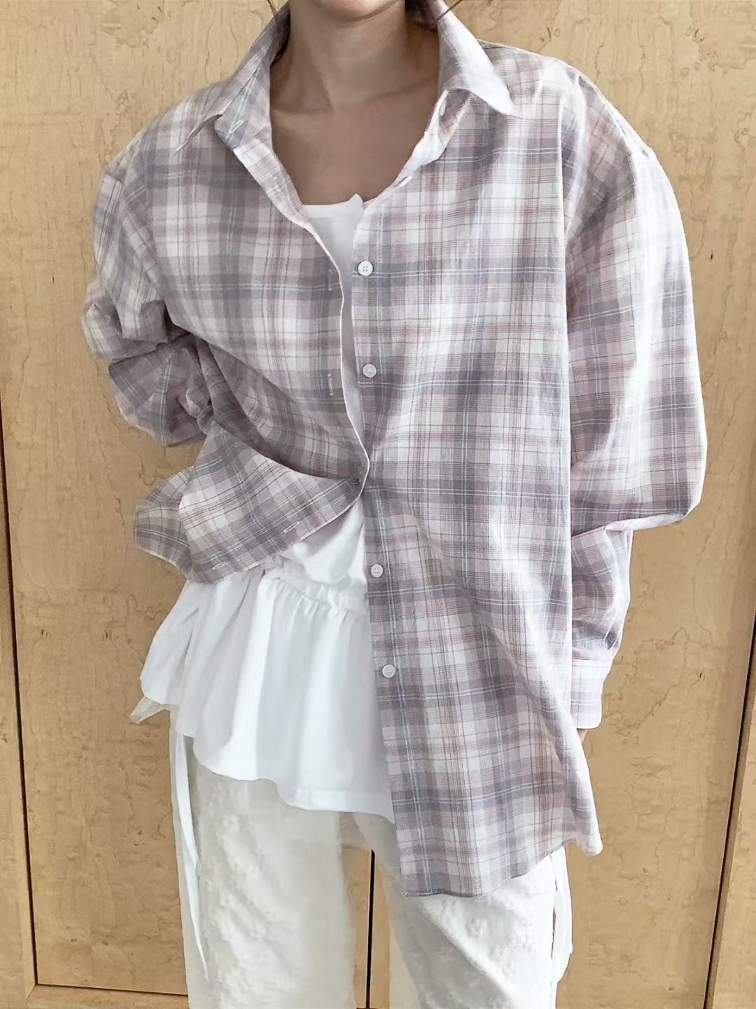 PEETS韓國直郵實拍女士新款休閑熱賣時尚襯衫蕾絲衫不含內搭PEETS襯衫/蕾絲衫圖色1