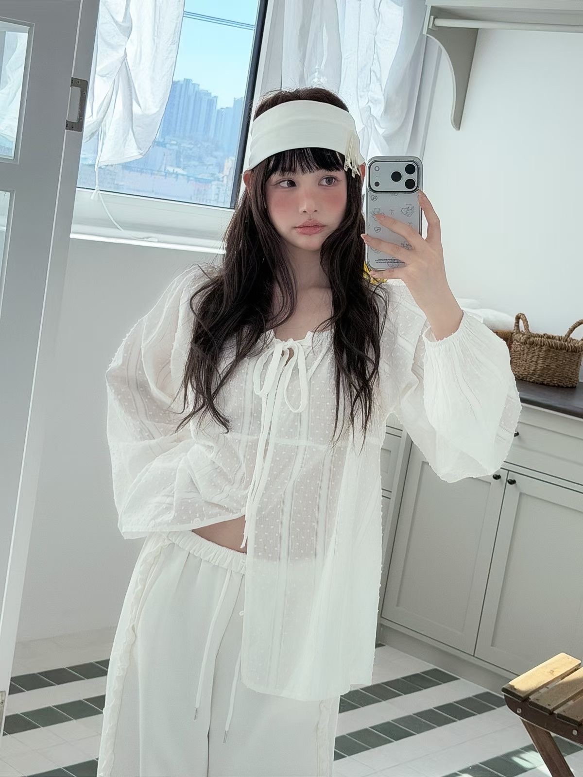 PEETS韓國直郵實拍女裝新品熱賣人氣職業推薦26春夏襯衫蕾絲衫PEETS襯衫/蕾絲衫圖色1