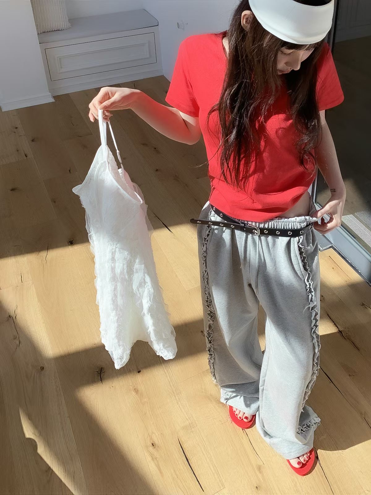 PEETS韓國東大門代購女裝新款熱賣休閑人氣休閑褲不含腰帶PEETS休閑褲