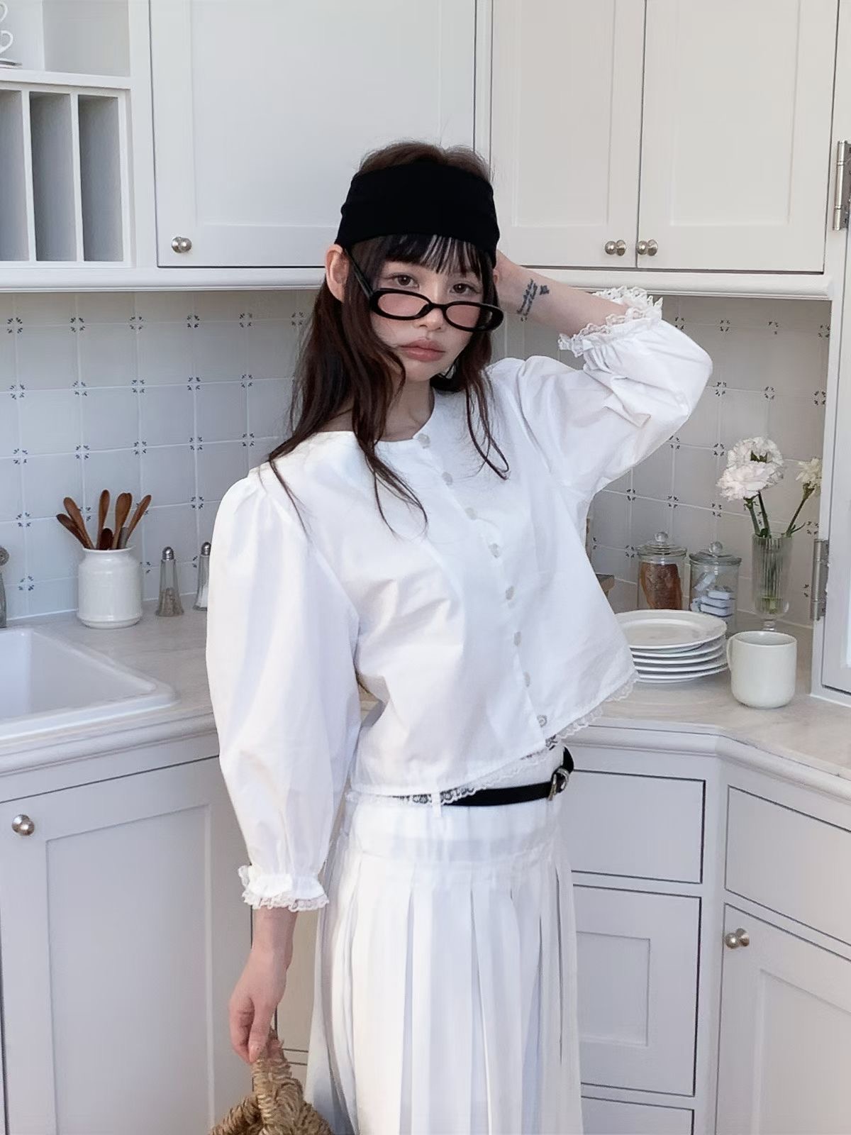 PEETS韓國直郵女裝新款職業時尚26春夏人氣熱賣襯衫蕾絲衫PEETS襯衫/蕾絲衫圖色1