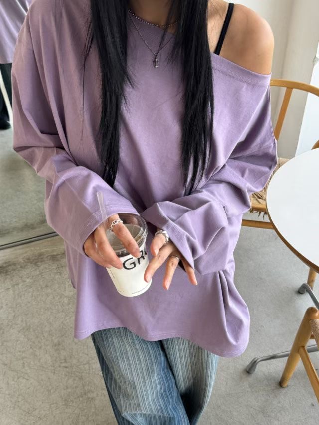 PEETS韓國直郵實拍女裝新品時尚26春夏熱賣休閑推薦長袖T恤PEETS長袖T恤圖色1