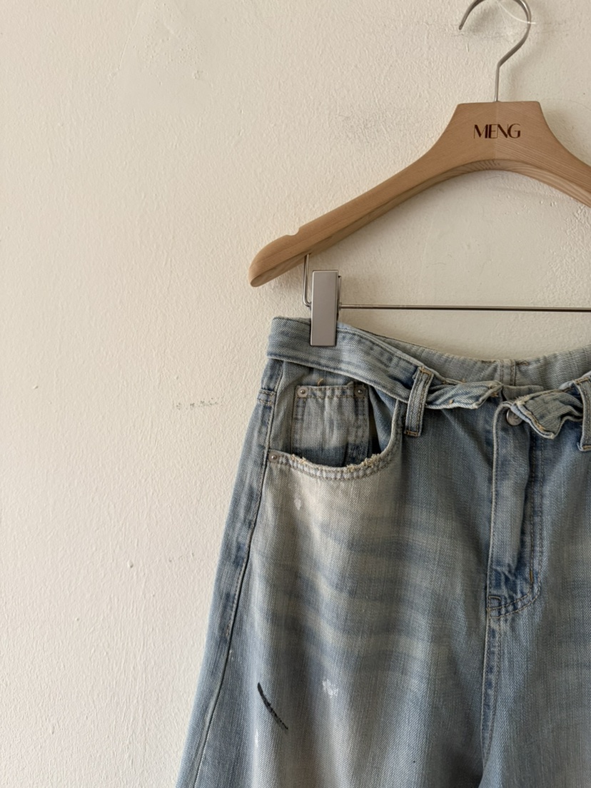 MENG東大門代購女士新品休閑真品人氣推薦26春夏牛仔褲復古MENG牛仔褲