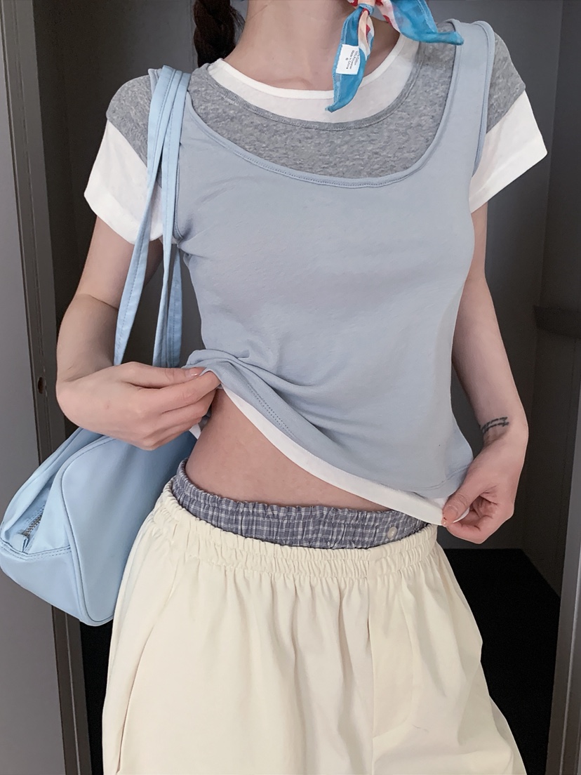 I MFACT韓國代購女裝新款人氣職業時尚休閑26春夏熱賣T恤I MFACTT恤圖色2