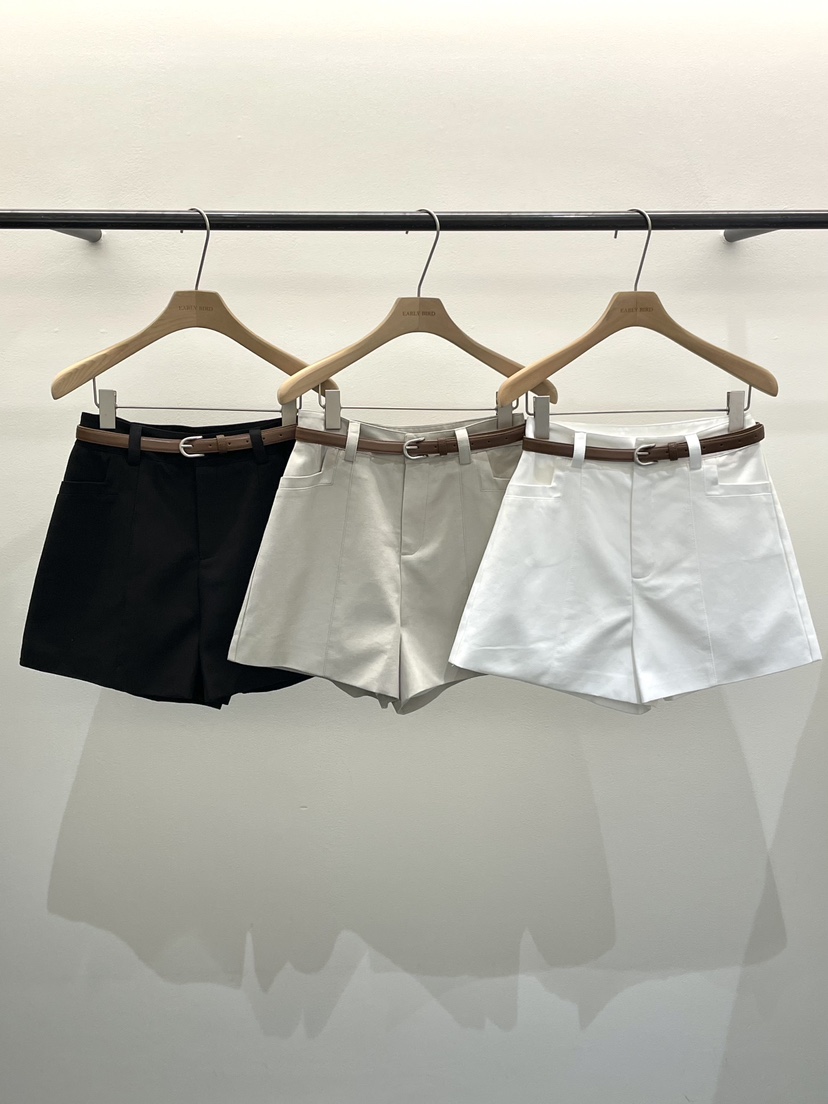 OBSESS韓國直郵實拍女裝新款26春夏休閑人氣職業短褲含腰帶OBSESS/EARLY BIRD短褲