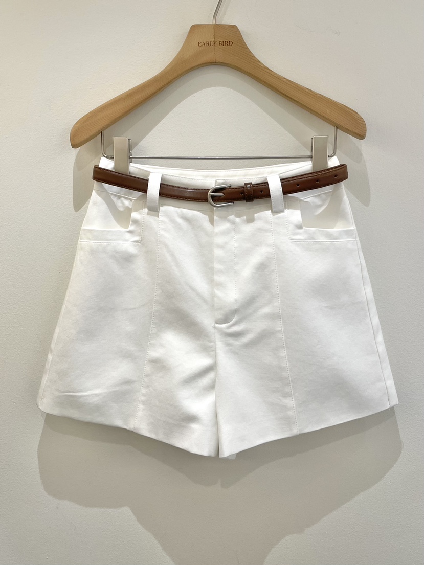 OBSESS韓國直郵實拍女裝新款26春夏休閑人氣職業短褲含腰帶OBSESS/EARLY BIRD短褲圖色1