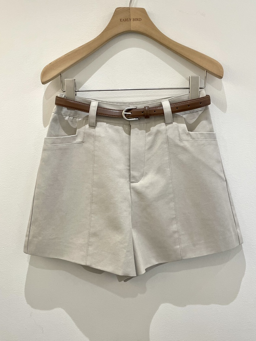 OBSESS韓國直郵實拍女裝新款26春夏休閑人氣職業短褲含腰帶OBSESS/EARLY BIRD短褲圖色2