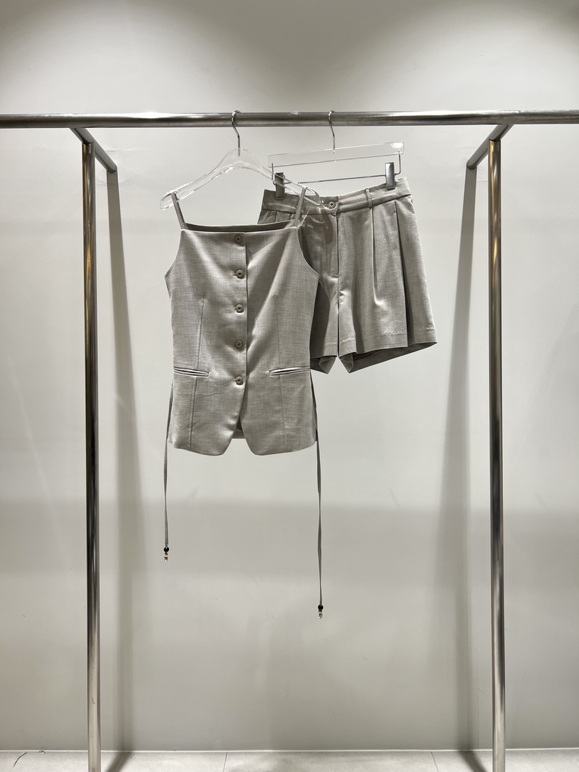 CESTLAVIE韓國東大門直郵女裝新款26春夏熱賣馬甲含腰繩亞麻CESTLAVIE馬甲