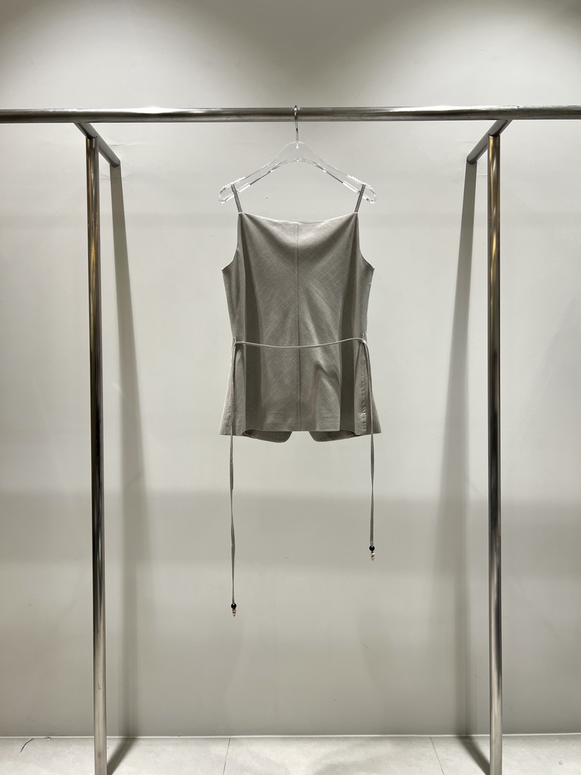 CESTLAVIE韓國東大門直郵女裝新款26春夏熱賣馬甲含腰繩亞麻CESTLAVIE馬甲