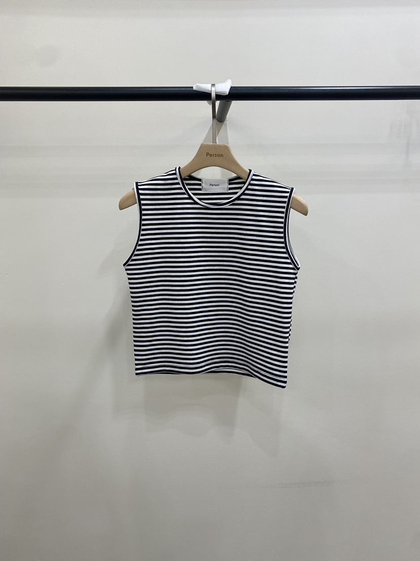 PERSON韓國東大門直郵女士新品時尚職業26春夏吊帶背心條紋PERSON吊帶/背心圖色1