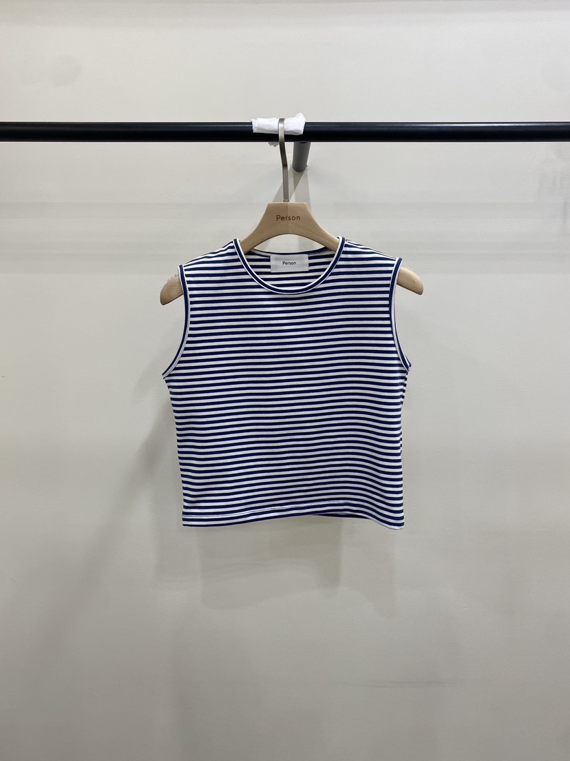 PERSON韓國東大門直郵女士新品時尚職業26春夏吊帶背心條紋PERSON吊帶/背心圖色3