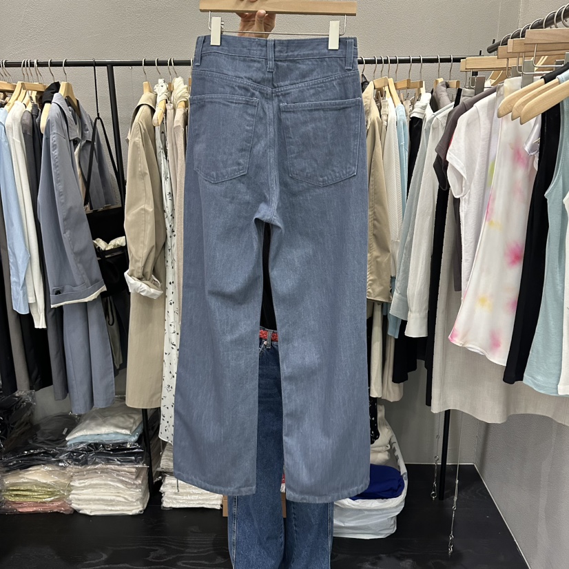 FLAMME TOIT/LUNAMDE韓國直郵實拍女士新款26春夏休閑褲直筒牛仔褶裥FLAMME TOIT/LUNAMDE休閑褲