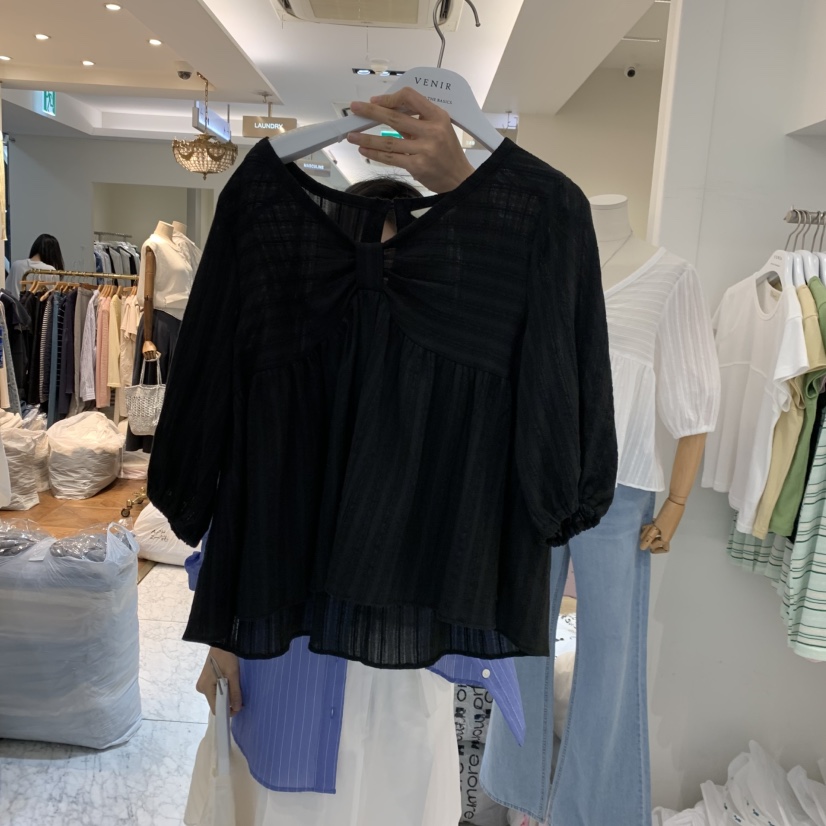 VENIR-a韓國東大門直郵女士新款職業時尚休閑襯衫蕾絲衫VENIR-a襯衫/蕾絲衫圖色2