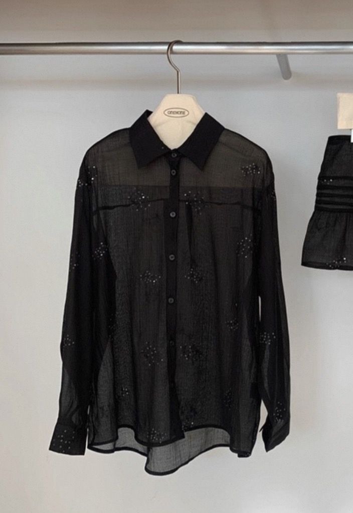 ONE MONE韓國東大門代購女士新品26春夏推薦休閑襯衫蕾絲衫ONE MONE襯衫/蕾絲衫圖色2