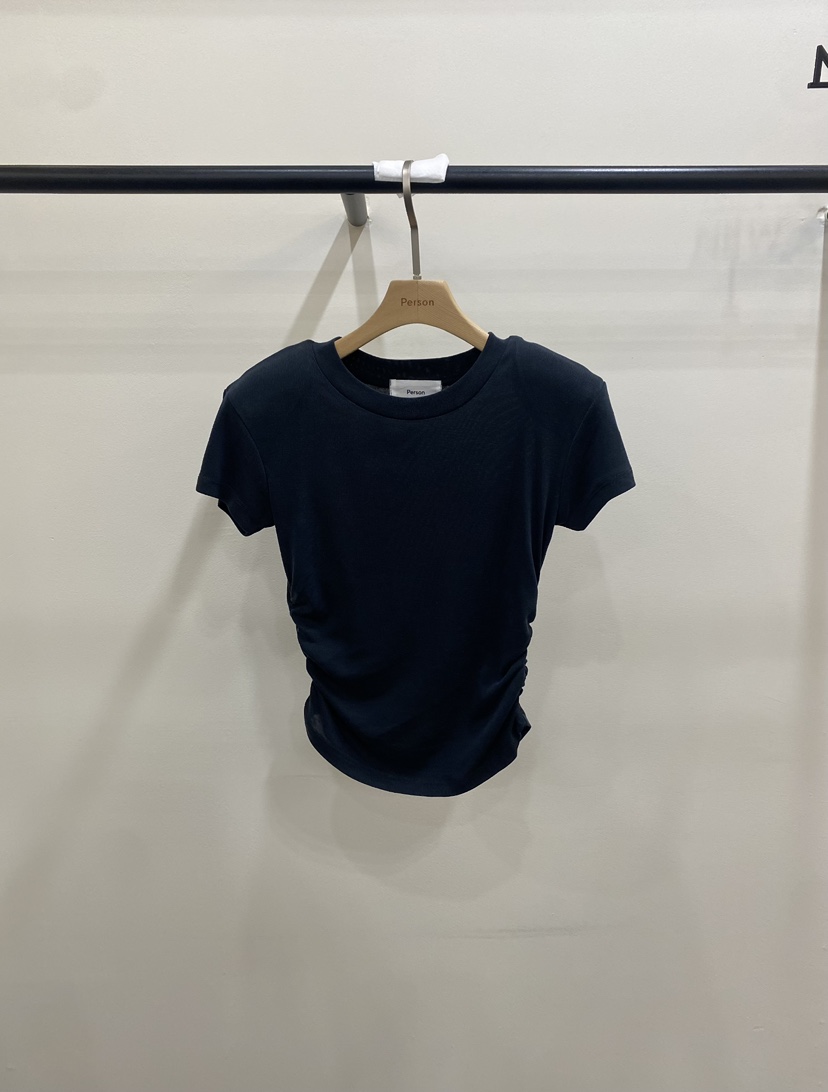 PERSON韓國代購女士新款推薦人氣休閑熱賣26春夏職業T恤褶皺PERSONT恤圖色3