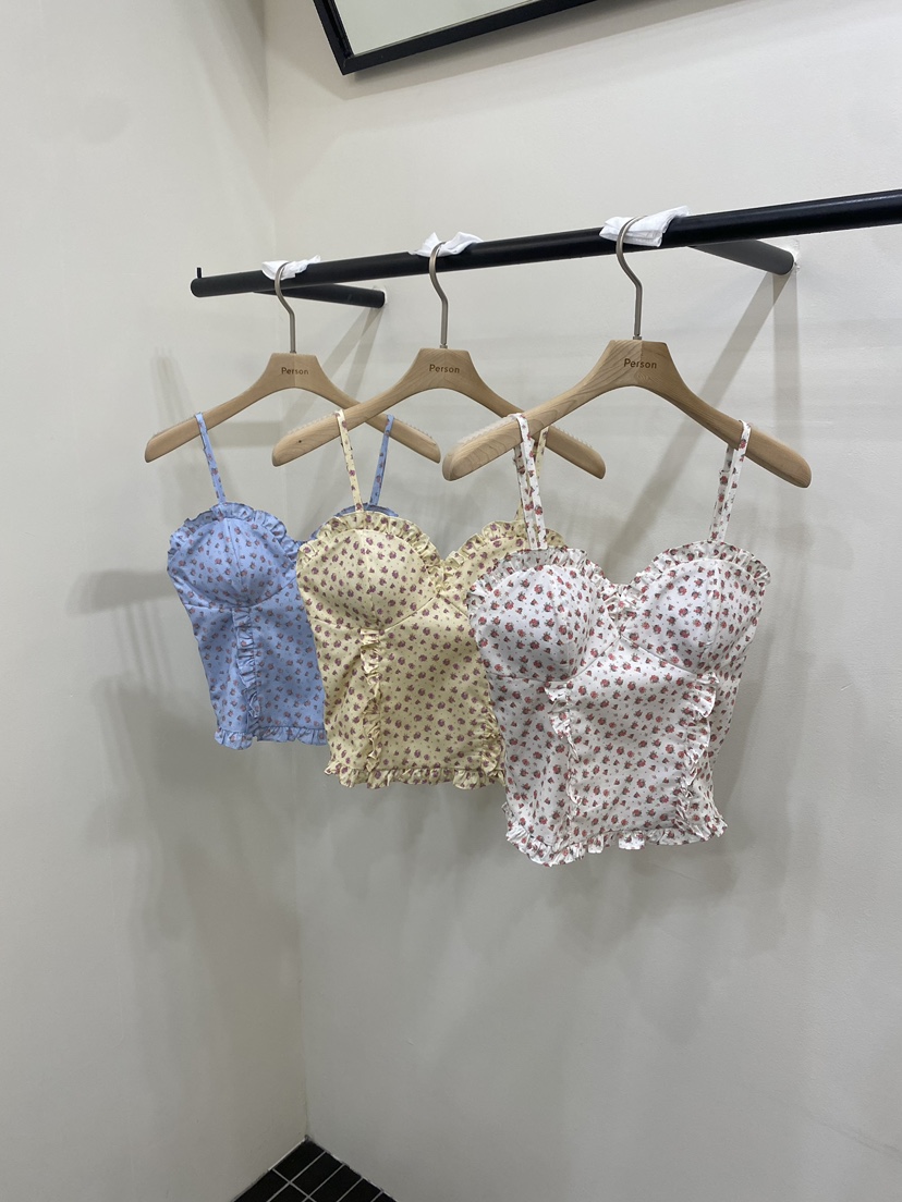 PERSON韓國東大門直郵女裝新款人氣推薦休閑吊帶背心花朵PERSON吊帶/背心