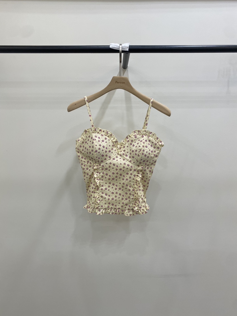 PERSON韓國東大門直郵女裝新款人氣推薦休閑吊帶背心花朵PERSON吊帶/背心圖色2