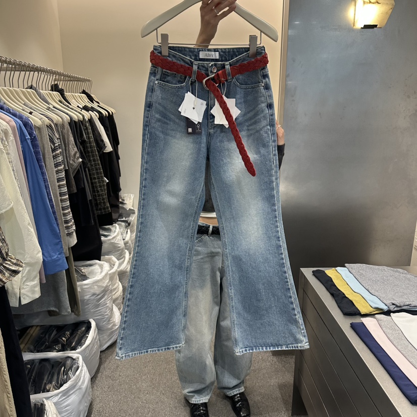 ALTER韓國直郵實拍女裝新品人氣時尚26春夏牛仔褲不含腰帶Alter牛仔褲圖色1