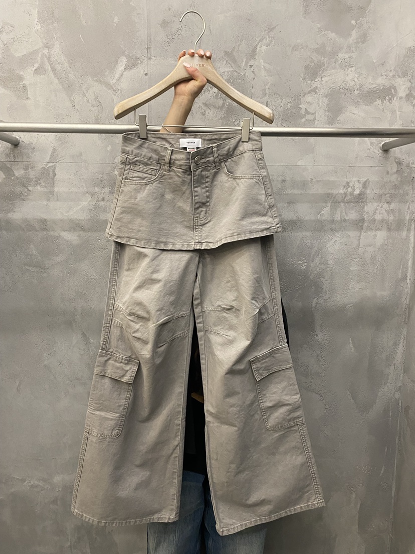 THE VETIVER-A韓國東大門直郵女士新品26春夏裙褲工裝褲VETIVER裙褲圖色1