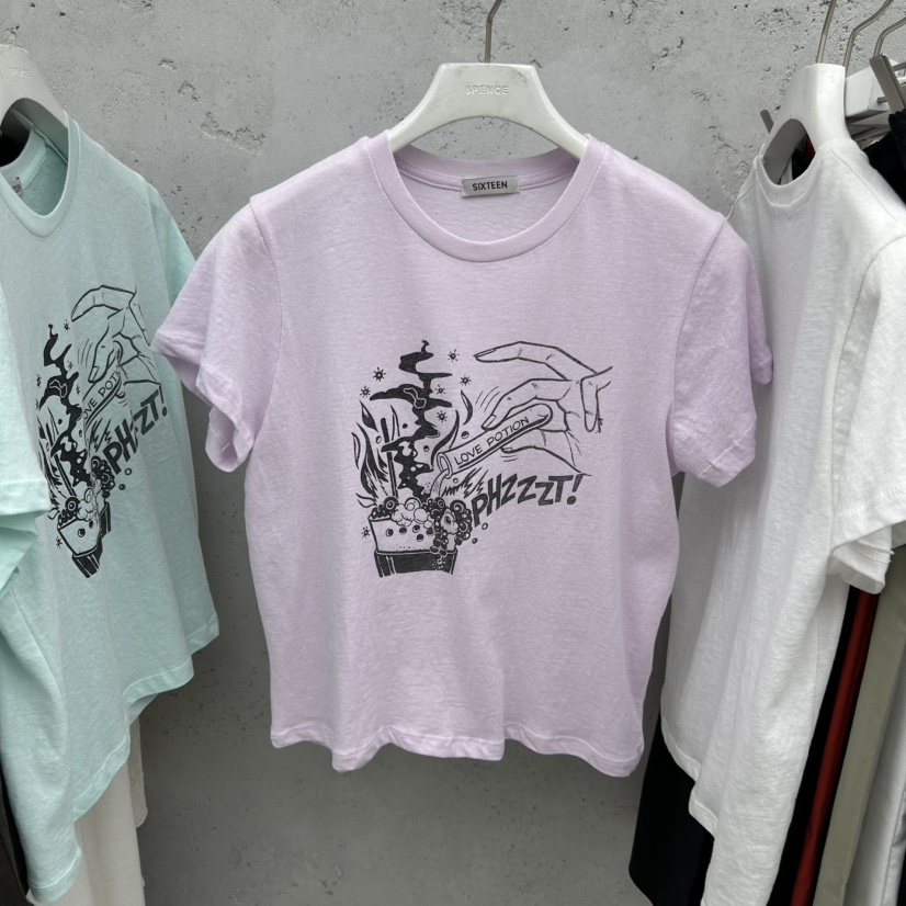 SIXTEEN韓國東大門直郵女士新款熱賣休閑推薦26春夏人氣T恤SIXTEENT恤圖色2