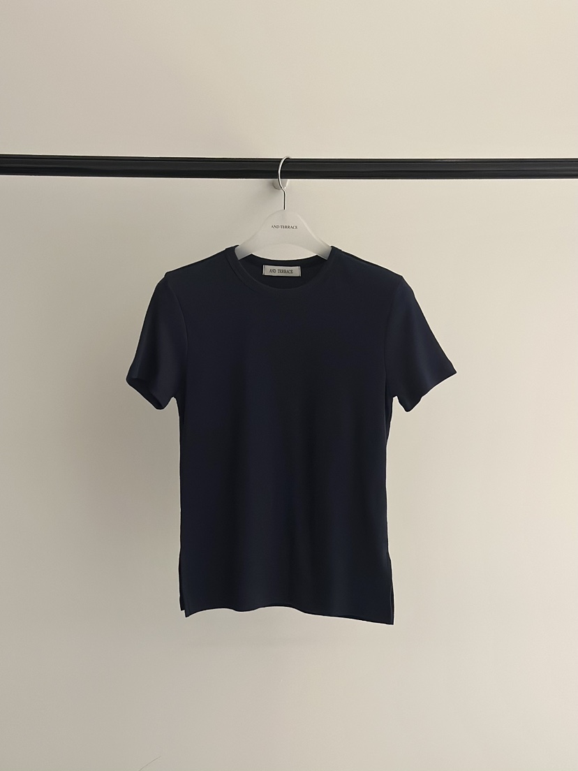 ANDTERRACE韓國代購女士新品職業26春夏時尚人氣熱賣T恤圓領ANDTERRACET恤圖色2深藍色
